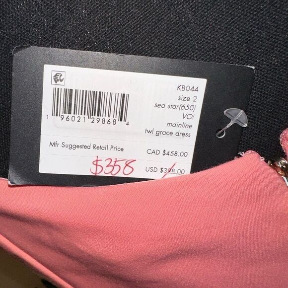 KATE Spade Twill Grace Dress pink sea Star fit and flare sz 2 NWT - Picture 9 of 15